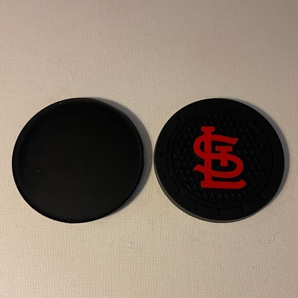 MLB St Lewis Cardinals cup Coasters in black and red Set of 2 NWT - Picture 3 of 5